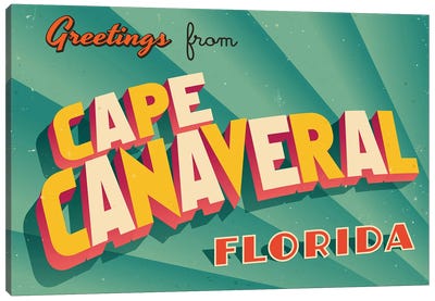 Greetings From Cape Canaveral Canvas Art Print