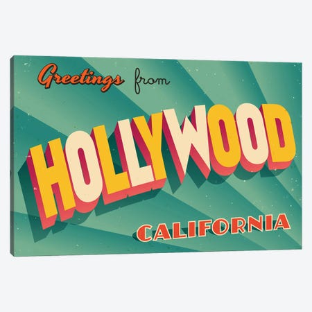 Greetings From Hollywood Canvas Print #DPT257} by RealCallahan Canvas Art Print
