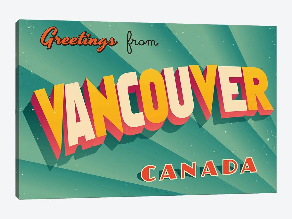 Greetings From Vancouver 1-piece Canvas Wall Art
