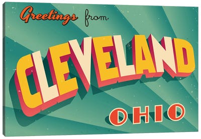 Greetings From Cleveland Canvas Art Print