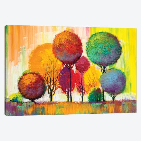 Autumn Forest , Orange Leaves Canvas Print #DPT275} by sbelov Canvas Print