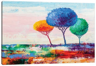Colorful Trees VII Canvas Art Print - Fine Art Collection