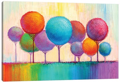 Colorful Trees IX Canvas Art Print - Fine Art Collection