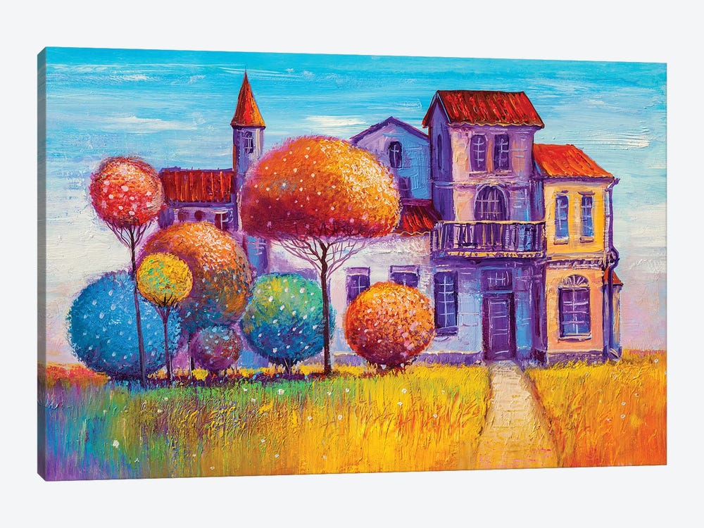 House In The Village 1-piece Canvas Art Print