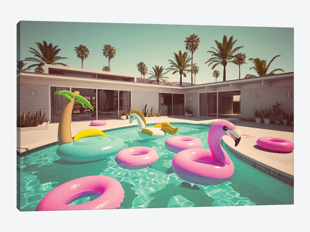 Different Floats In A Pool II by 2mmedia 1-piece Canvas Art