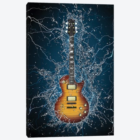 Electric Guitar Splash Canvas Print #DPT314} by VisualGeneration Canvas Artwork
