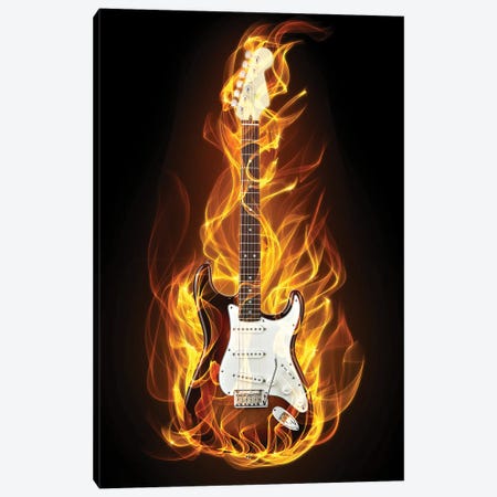 Fire Guitar Canvas Print #DPT422} by alanuster Canvas Print