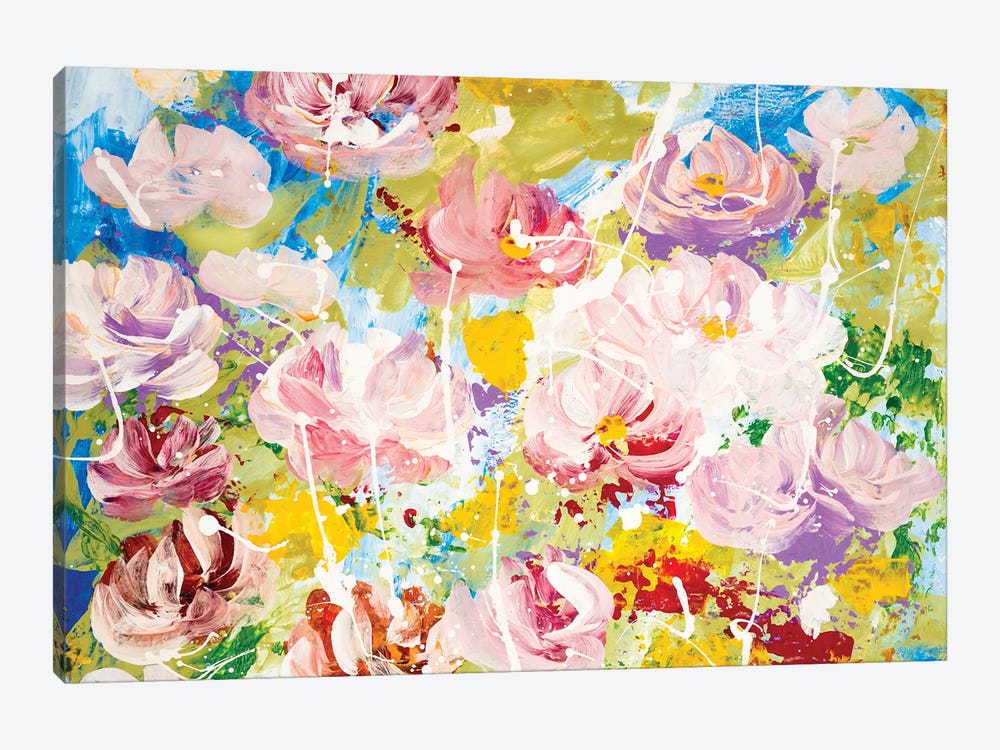 Abstract Flowers by artlu 1-piece Canvas Art Print