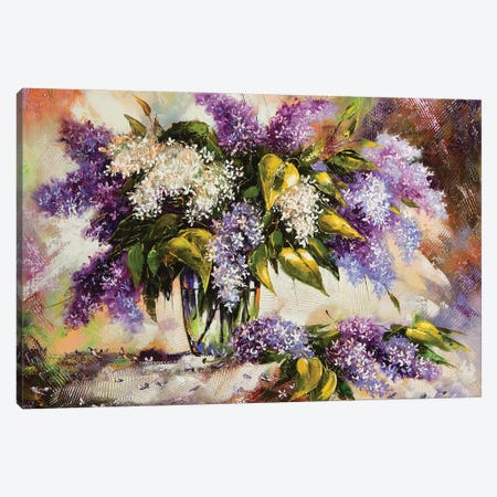 Lilac Bouquet In A Vase Canvas Print #DPT433} by balaikin Canvas Art