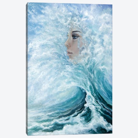 Woman Face From Waves In Ocean Canvas Print #DPT444} by borojoint Canvas Wall Art