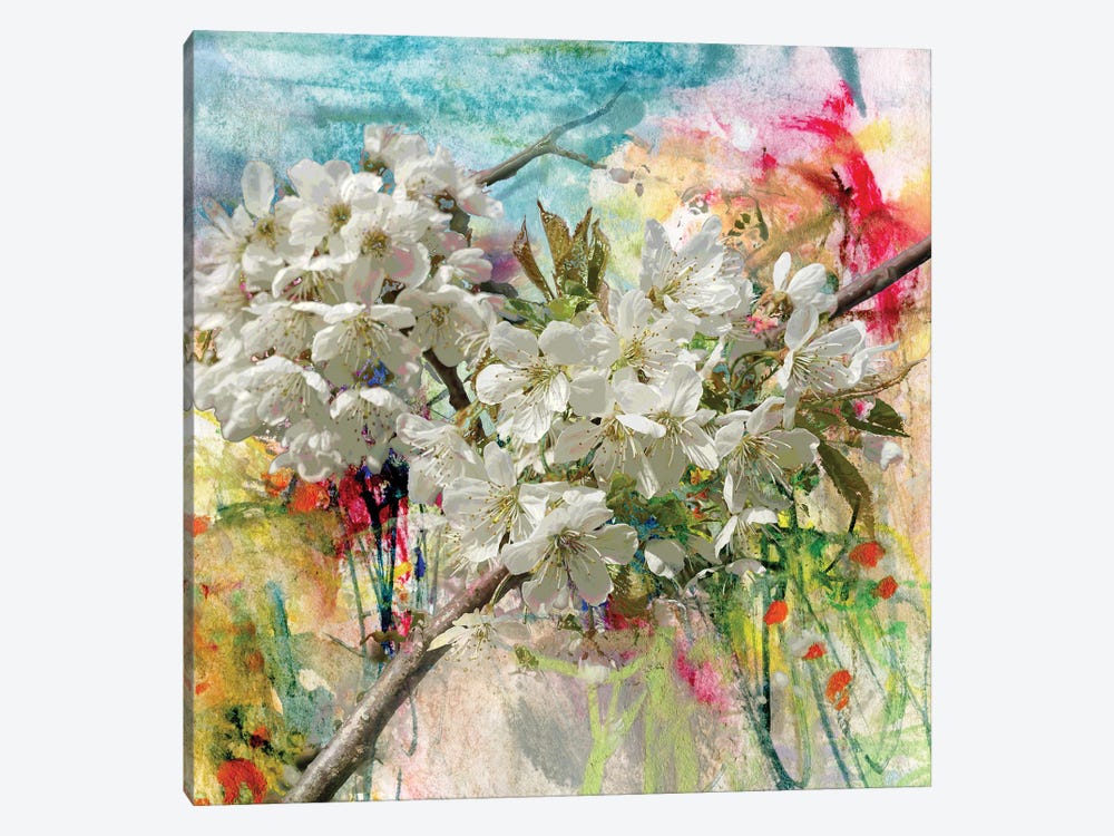 Blooming Apple Tree, Painting And Combined Technique by kvocek 1-piece Canvas Art