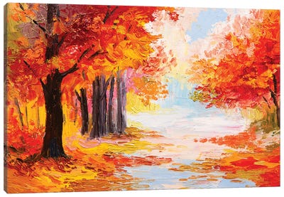 Colorful Autumn Forest Canvas Art Print