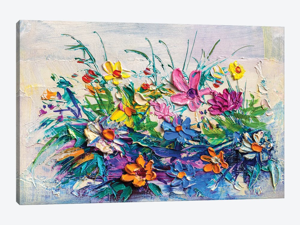 Bouquet Of Flowers by sbelov 1-piece Canvas Print