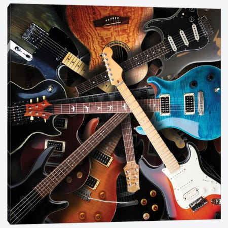 Electric Guitars Background Canvas Print #DPT552} by semisatch Canvas Print