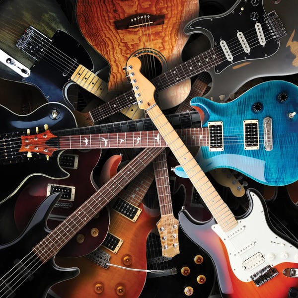 DepositPhotos: Electric Guitars Background by semisatch