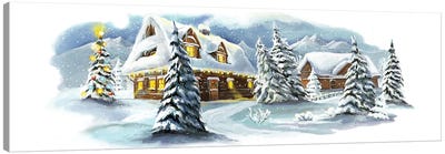 Christmas Fairy Tale Village Canvas Art Print
