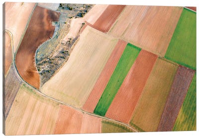 Aerial View Of Countryside Field, Spain Canvas Art Print