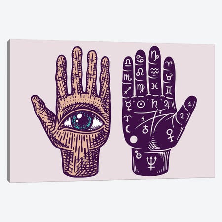 Mystical Magic Palmistry, Fate In The Palm Of Your Hand Canvas Print #DPT618} by ArthurBalitskiy Canvas Artwork