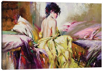 Portrait Of The Nude Girl Canvas Art Print