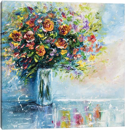 Flower Bouquet. Botanical Canvas Art Print