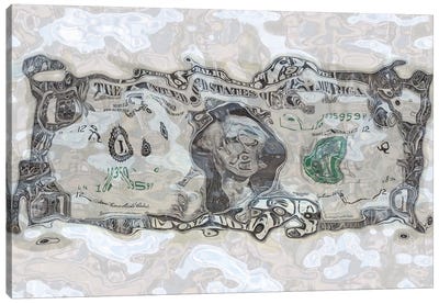 Sunken Dollar Canvas Art Print - Money Art