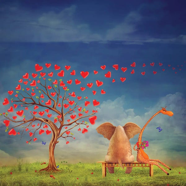 DepositPhotos: Meeting Of An Elephant And A Giraffe by natamc