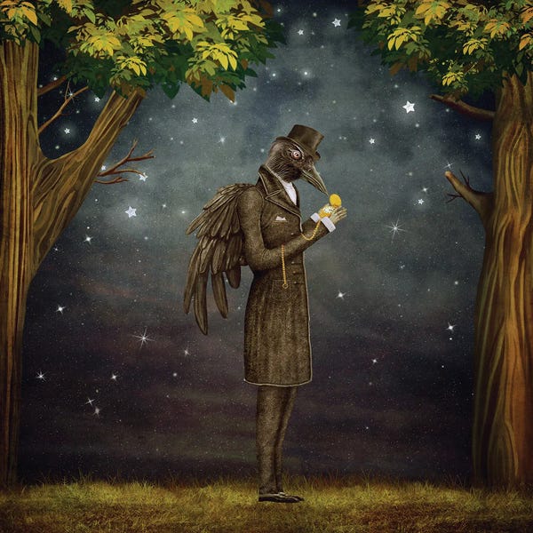 DepositPhotos: Raven In A Dark Forest Looks At The Watch by natamc