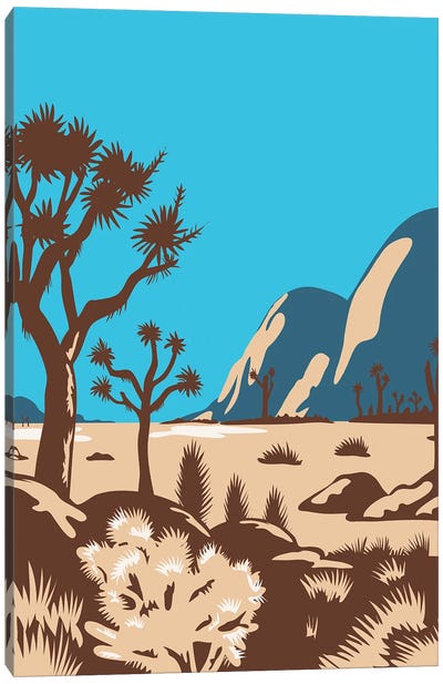 WPA Poster Art Of Joshua Tree National Park Near Palm Springs, California United States Canvas Art Print