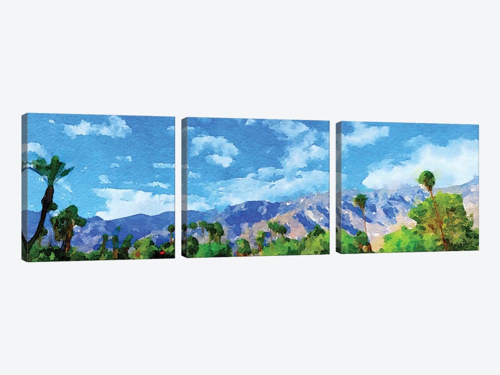Palm Springs On Paper by rinderart 3-piece Canvas Artwork