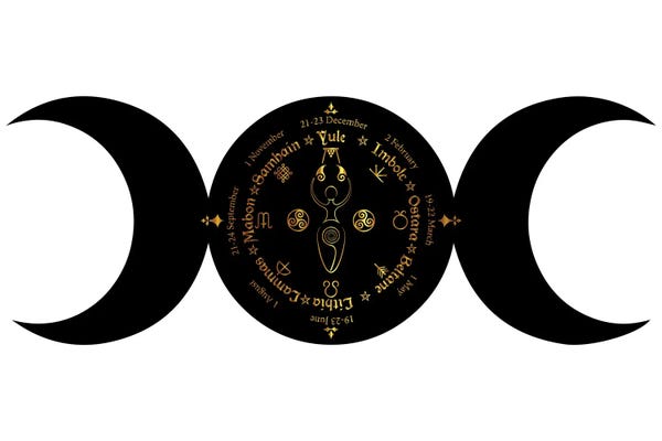 DepositPhotos: Black Triple Moon Wicca Pagan Goddess by robin_ph