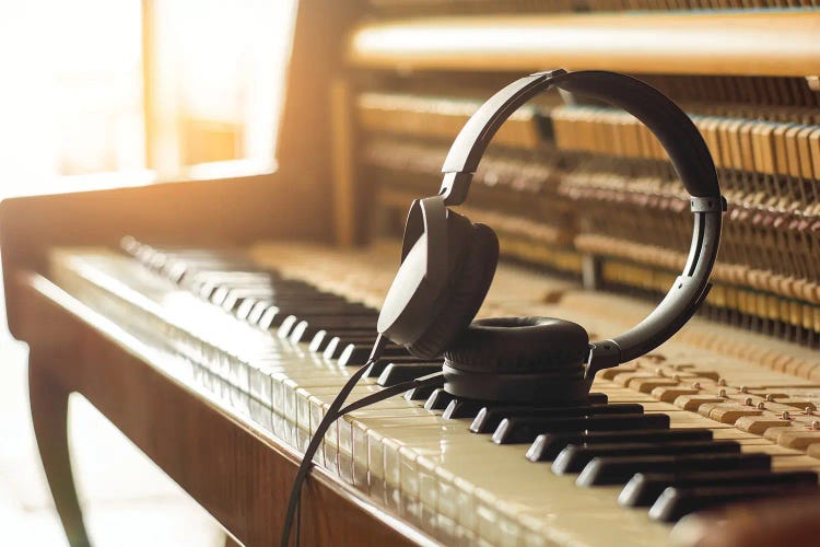 Headphones On The Piano