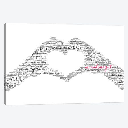 Neurodivergent Word Cloud On A White Background Canvas Print #DPT777} by arloo Canvas Artwork