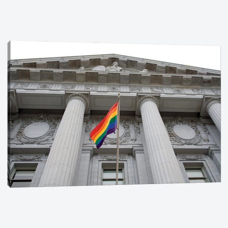 Pride Flag At City Hall Canvas Print #DPT779} by aspendendron Art Print