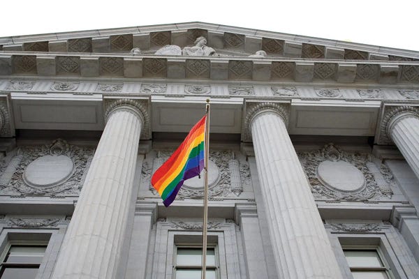 LGBTQ: Pride Flag At City Hall by aspendendron