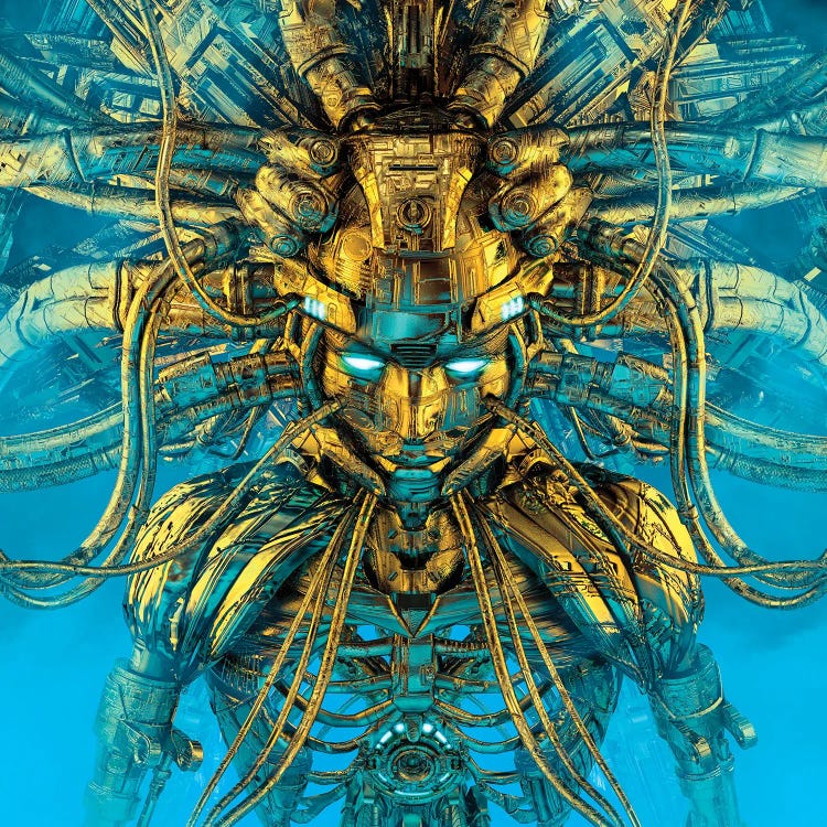 Golden Goddess Awakens by grandeduc wall art