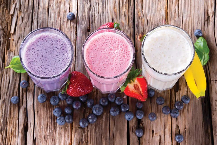 Fresh Fruits And Milk Shakes