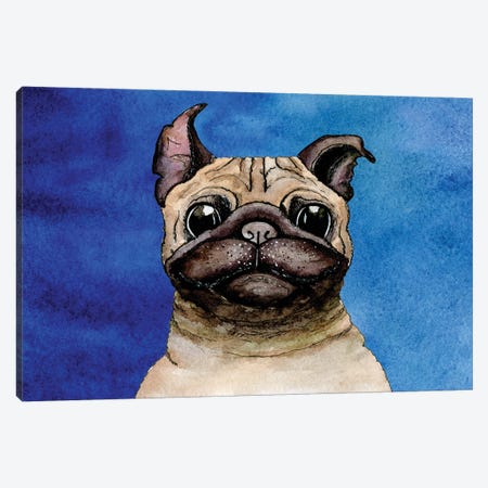 Bulldog On A Blue Background Canvas Print #DPT81} by gum92 Canvas Art