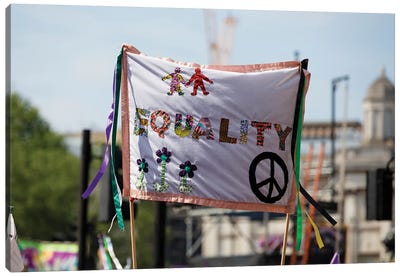 An Equality Banner At A Feminist Protest March Canvas Art Print