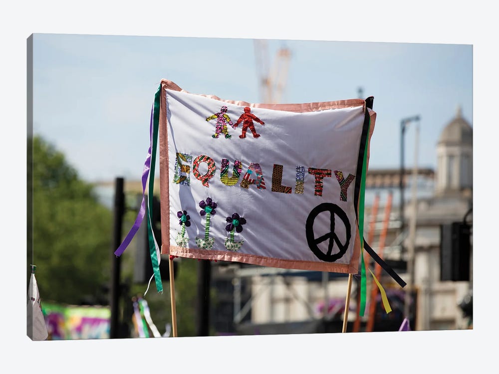 An Equality Banner At A Feminist Protest March by InkDropCreative 1-piece Canvas Wall Art