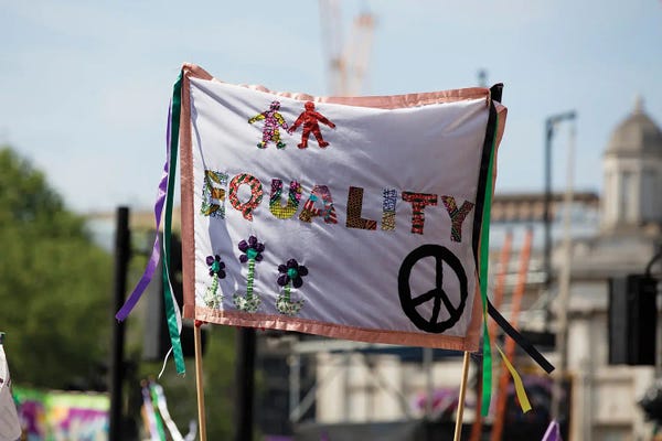 An Equality Banner At A Feminist Protest March