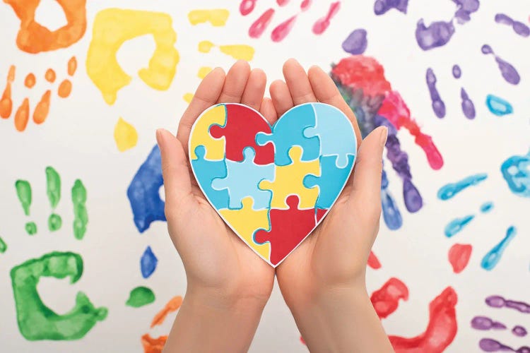 Woman Holding A Heart Puzzle