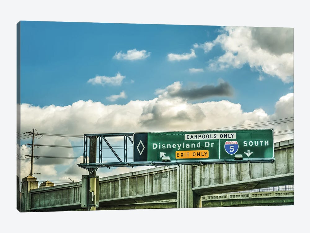 Disneyland Dr Exit Sign On Interstate 5 by AlKan32 1-piece Canvas Art Print