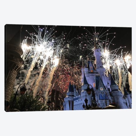 Happily Ever After Fireworks Disney Canvas Print #DPT835} by jekyll Canvas Art Print