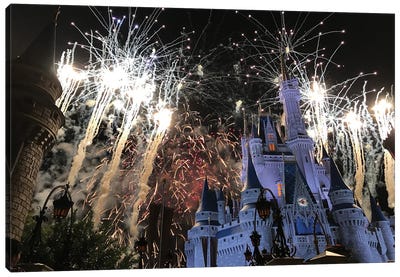 Happily Ever After Fireworks Disney Canvas Art Print - Castle & Palace Art