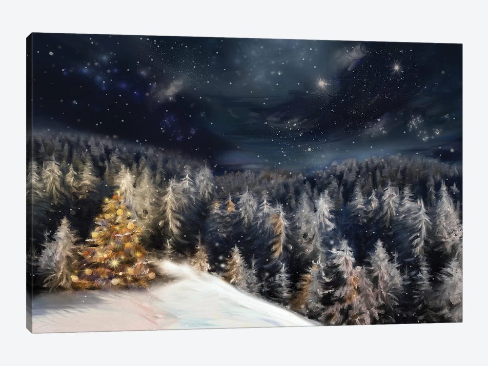 Christmas Landscape by JuliaSha 1-piece Canvas Artwork