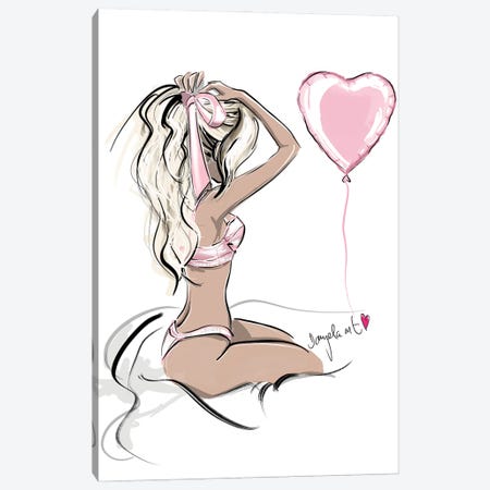 Pink Babe Underwear Canvas Print #DPV29} by Daniela Pavlíková Canvas Art