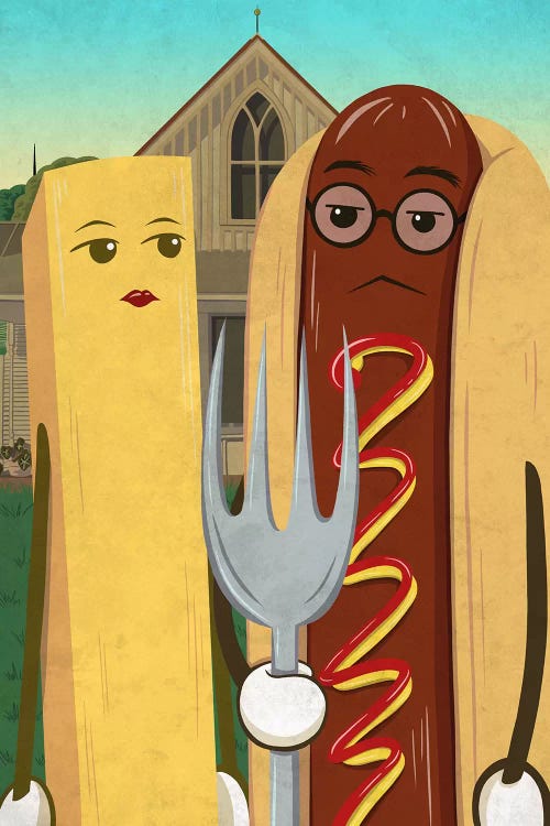 American Gotdog and French Fry by 5by5collective wall art