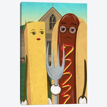 American Gotdog and French Fry Canvas Print #DPY2} by 5by5collective Canvas Wall Art