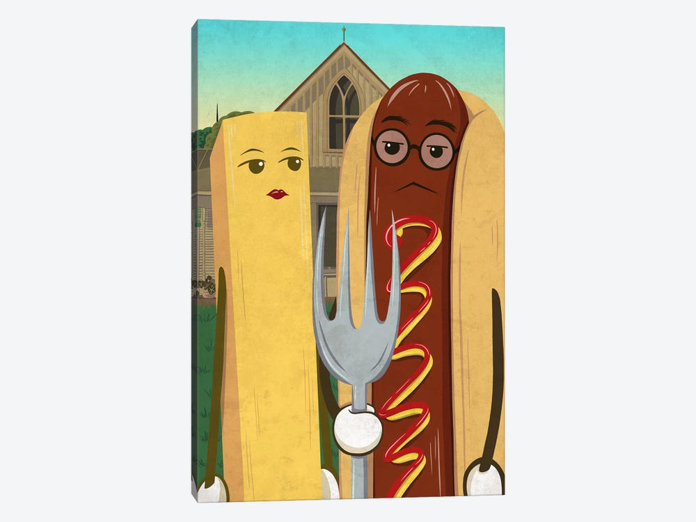 American Gotdog and French Fry 1-piece Canvas Print