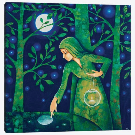 The Lamp And The Moon Canvas Print #DPZ12} by Daniela Prezioso Einwaller Canvas Art Print